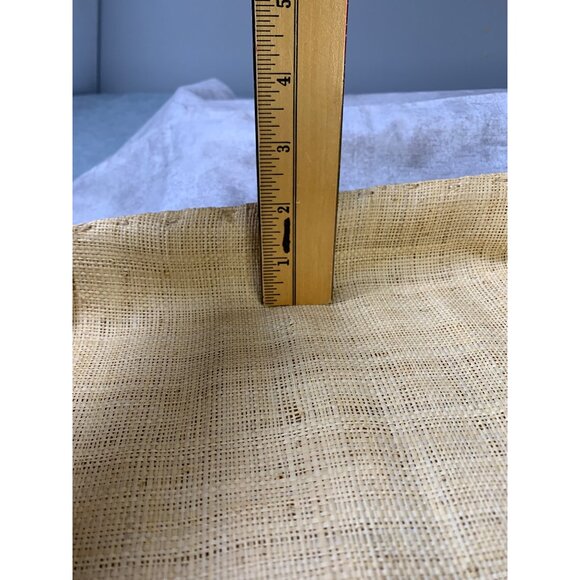 Vintage Handwoven Rattan Basket with Floral Embellishments Burlap Liner  11x7 19 - Picture 9 of 11